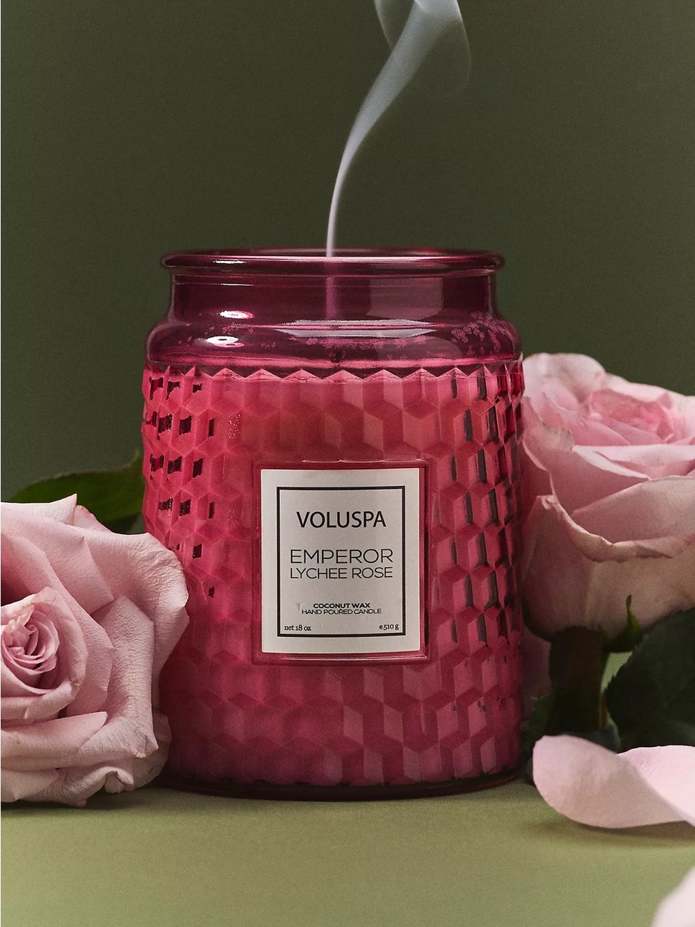 Voluspa Floral Emperor Lychee Rose Glass Candle